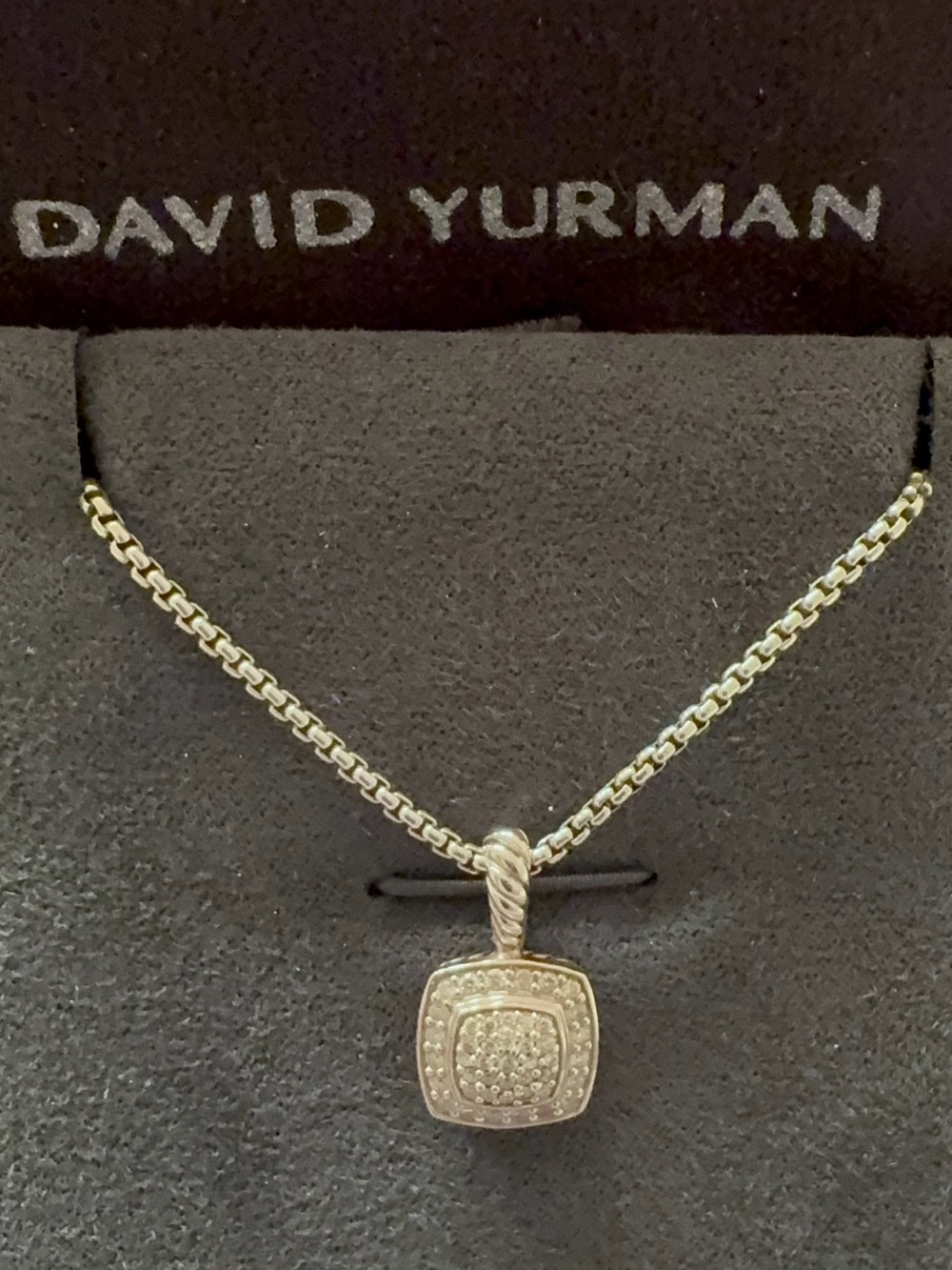 Petite Albion® Pendant Necklace with Pavé Diamonds